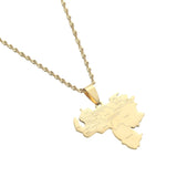 Stainless Steel Venezuela City Map Pendant Necklace Silver Venezuelan Jewelry