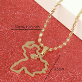 Venezuela Map Pendant Necklace - Stainless Steel - Heart Jewelry