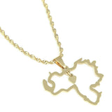 Venezuela Map Pendant Necklace - Stainless Steel - Heart Jewelry
