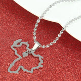 Venezuela Map Pendant Necklace - Stainless Steel - Heart Jewelry