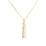 Personalized Stainless Steel Name Necklace Vertical Nameplate Pendant