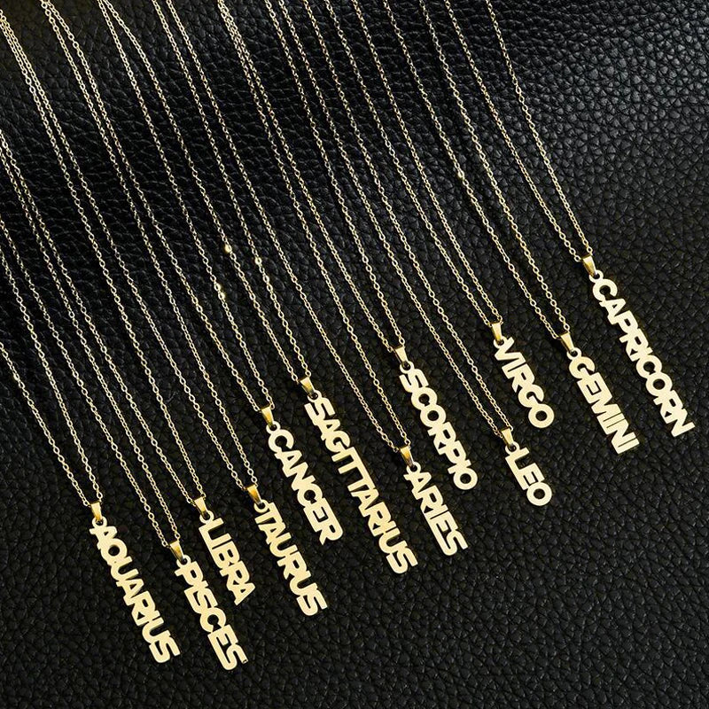 Personalized Stainless Steel Name Necklace Vertical Nameplate Pendant
