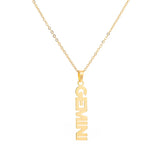 Personalized Stainless Steel Name Necklace Vertical Nameplate Pendant