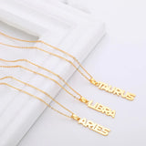 Personalized Stainless Steel Name Necklace Vertical Nameplate Pendant