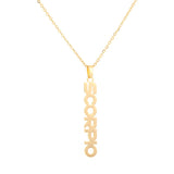 Personalized Stainless Steel Name Necklace Vertical Nameplate Pendant