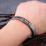 Viking Valknut Rune Bracelet Stainless Steel Cuff Charm Hip Hop Wristband