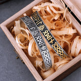 Viking Valknut Rune Bracelet Stainless Steel Cuff Charm Hip Hop Wristband