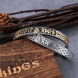 Viking Valknut Rune Bracelet Stainless Steel Cuff Charm Hip Hop Wristband