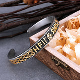 Viking Valknut Rune Bracelet Stainless Steel Cuff Charm Hip Hop Wristband