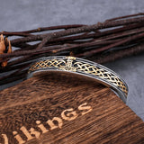 Men's Stainless Steel Vikings Hammer Bracelet Celtic Knot Amulet Cuff