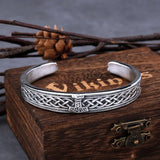 Men's Stainless Steel Vikings Hammer Bracelet Celtic Knot Amulet Cuff