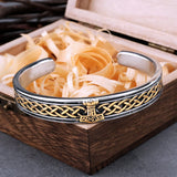 Men's Stainless Steel Vikings Hammer Bracelet Celtic Knot Amulet Cuff