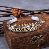 Men's Stainless Steel Vikings Hammer Bracelet Celtic Knot Amulet Cuff