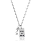 Vintage Barbell Pendant Necklace for Men