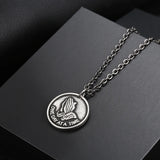 Stainless Steel Vintage Bible Verse Pendant Necklace