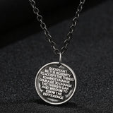 Stainless Steel Vintage Bible Verse Pendant Necklace