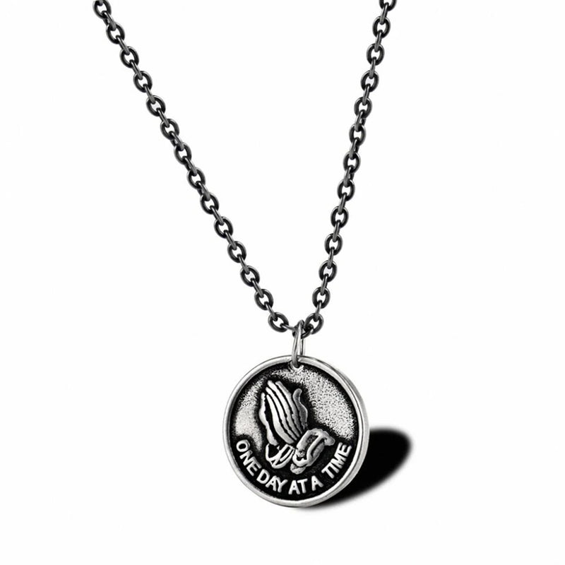 Stainless Steel Vintage Bible Verse Pendant Necklace