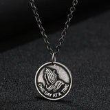 Stainless Steel Vintage Bible Verse Pendant Necklace