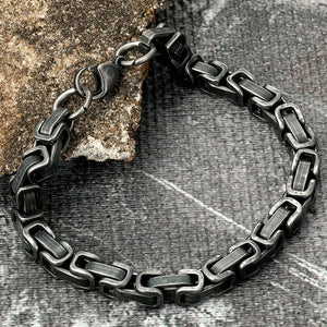 Stainless Steel Cuban Chain Bracelet Men Retro Wristband Christmas Gift