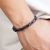 Stainless Steel Cuban Chain Bracelet Men Retro Wristband Christmas Gift