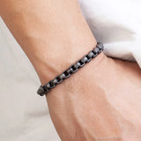 Stainless Steel Cuban Chain Bracelet Men Retro Wristband Christmas Gift