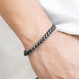 Stainless Steel Cuban Chain Bracelet Men Retro Wristband Christmas Gift