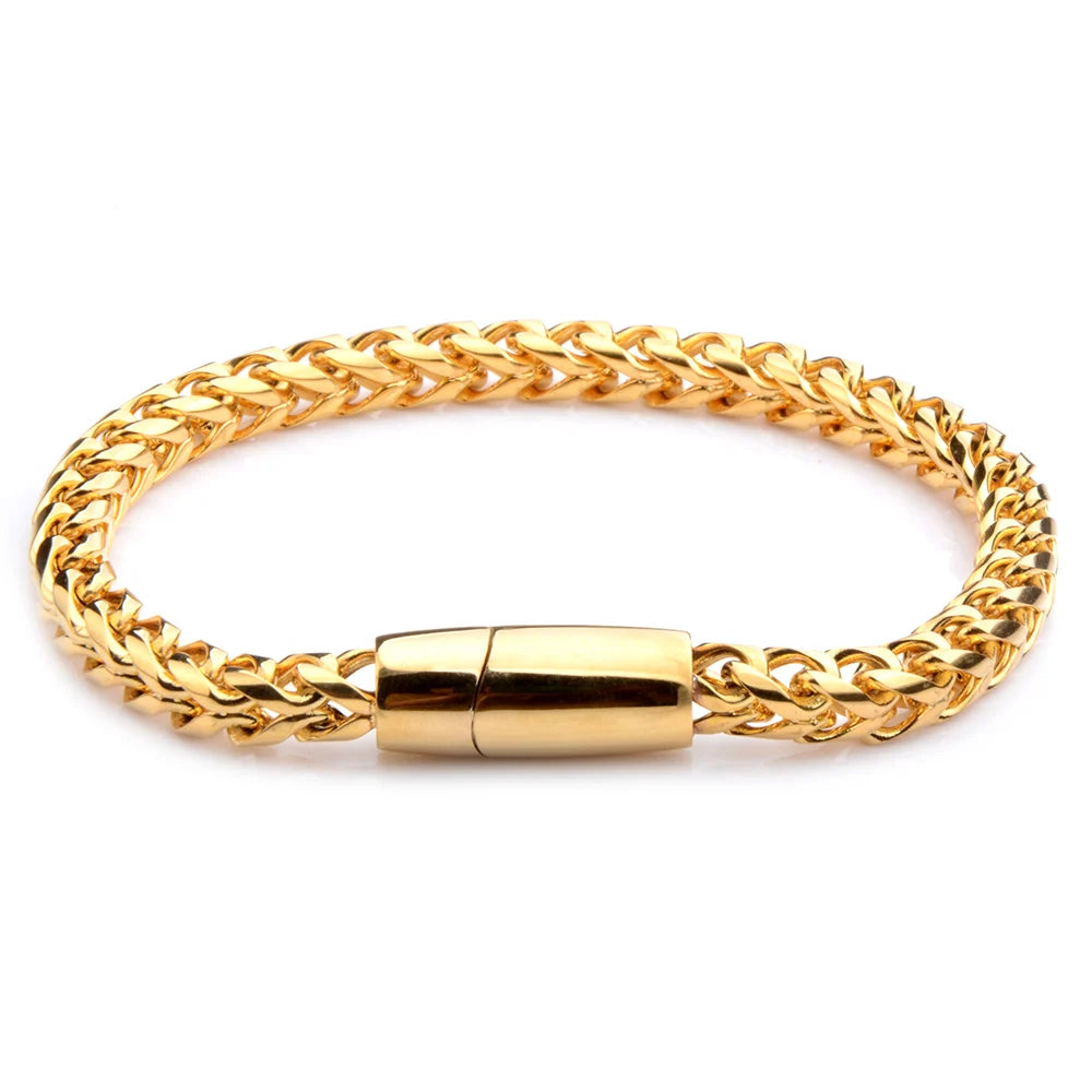 Stainless Steel Chain Link Men Bracelet Punk Rock Male Hand Jewelry Gift