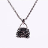 Vintage Stainless Steel Magic Bag Urn Pendant Necklace