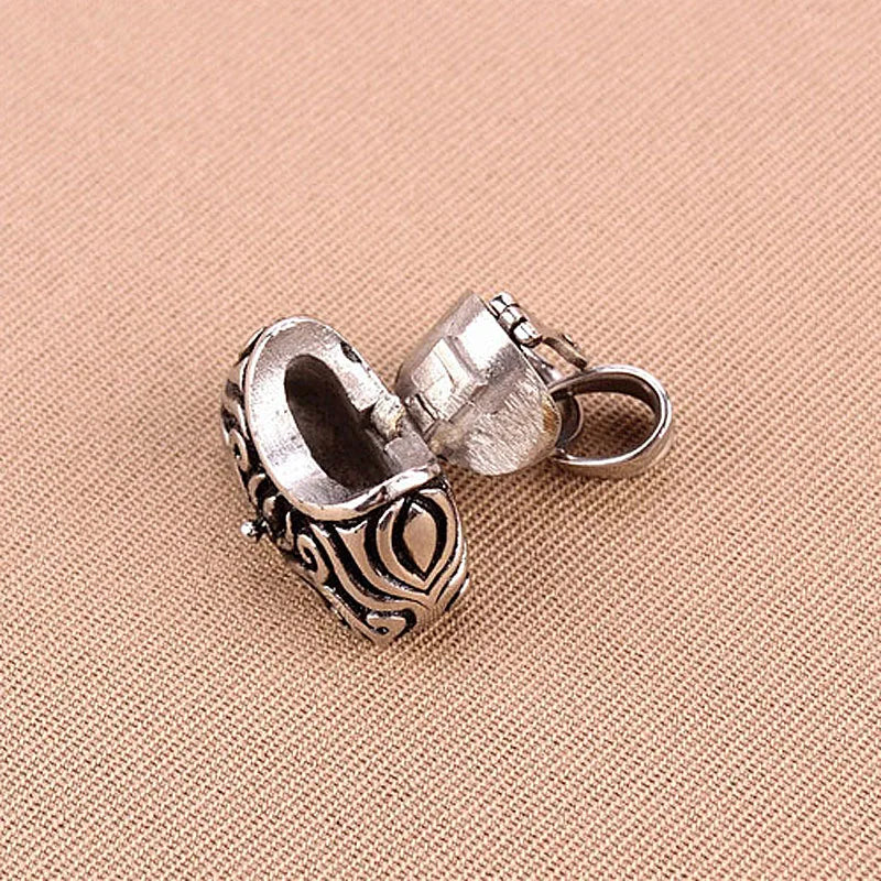 Vintage Stainless Steel Magic Bag Urn Pendant Necklace