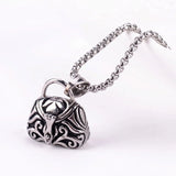 Vintage Stainless Steel Magic Bag Urn Pendant Necklace