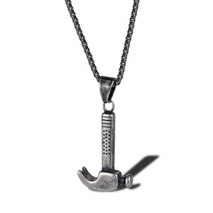 Vintage Hammer Pendant Necklace Men Punk Rock Jewelry Gift