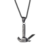 Vintage Hammer Pendant Necklace Men Punk Rock Jewelry Gift