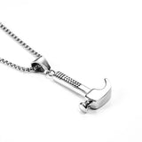 Vintage Hammer Pendant Necklace Men Punk Rock Jewelry Gift