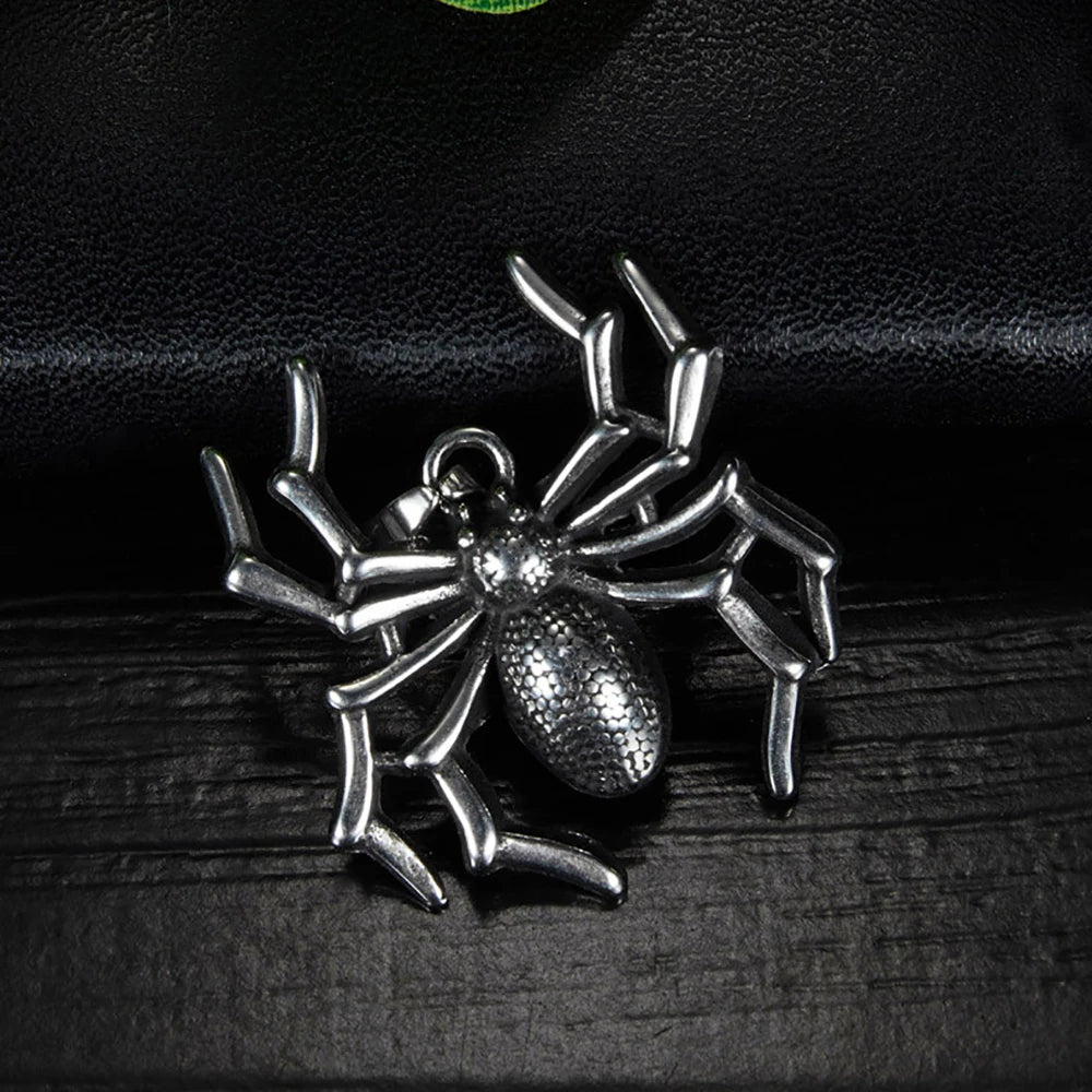 Vintage Spider Insect Punk Rock Pendant Necklace Halloween Gift