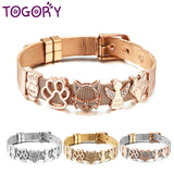 Stainless Steel Mesh Bracelet Micro Pave CZ Crystal Fairy Fox Charm Bracelet