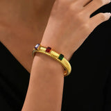 Waterproof Cubic Zirconia Bracelet 10MM/12MM Wide