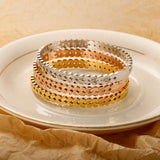 Waterproof Stainless Steel Bangle Bracelet for Women - 18K Plated Metal Bangles