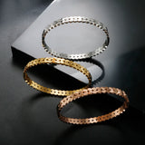Waterproof Stainless Steel Bangle Bracelet for Women - 18K Plated Metal Bangles
