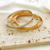 Waterproof Stainless Steel Bangle Bracelet for Women - 18K Plated Metal Bangles