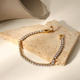 Stainless Steel Cubic Zirconia Bracelet Bling Jewelry for Women