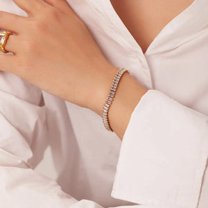 Stainless Steel Cubic Zirconia Bracelet Bling Jewelry for Women