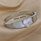 Stainless Steel Love Heart Bangles Bracelets for Women