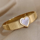 Stainless Steel Love Heart Bangles Bracelets for Women