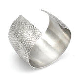 Leopard Engraved Stainless Steel Cuff Bangle Bracelet Women's Jewelry