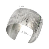 Leopard Engraved Stainless Steel Cuff Bangle Bracelet Women's Jewelry