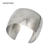 Leopard Engraved Stainless Steel Cuff Bangle Bracelet Women's Jewelry