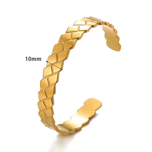 Vintage Hollow Wide Bracelet Stainless Steel