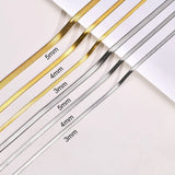Flat Snake Chain Choker Necklaces 3mm/4mm/5mm Stainless Steel Men