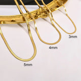 Flat Snake Chain Choker Necklaces 3mm/4mm/5mm Stainless Steel Men