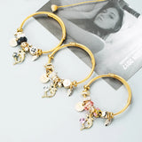 Stainless Steel Wire Butterfly Bees Charm Bracelet